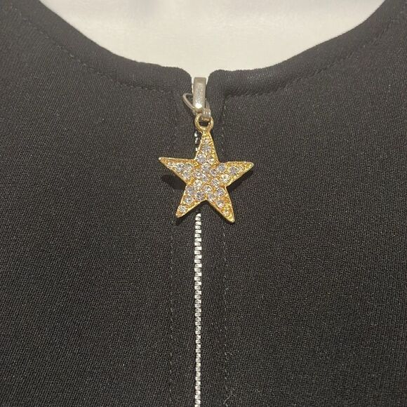 Wayne Clark Black Lined Half Zip Blazer Size 10 - Picture 3 of 12